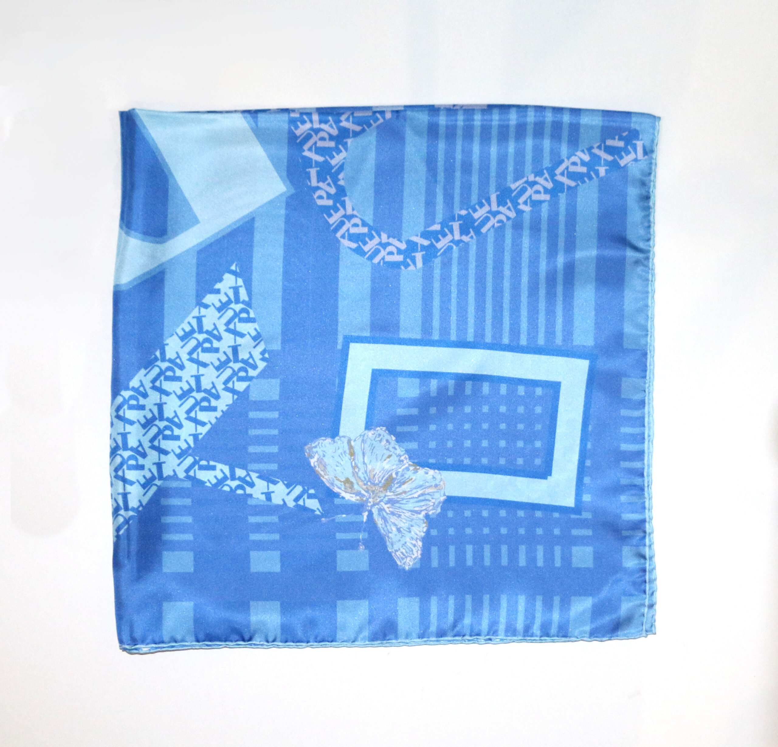Silk Scarf "Ode to Puteaux": stripes blue - Image 6