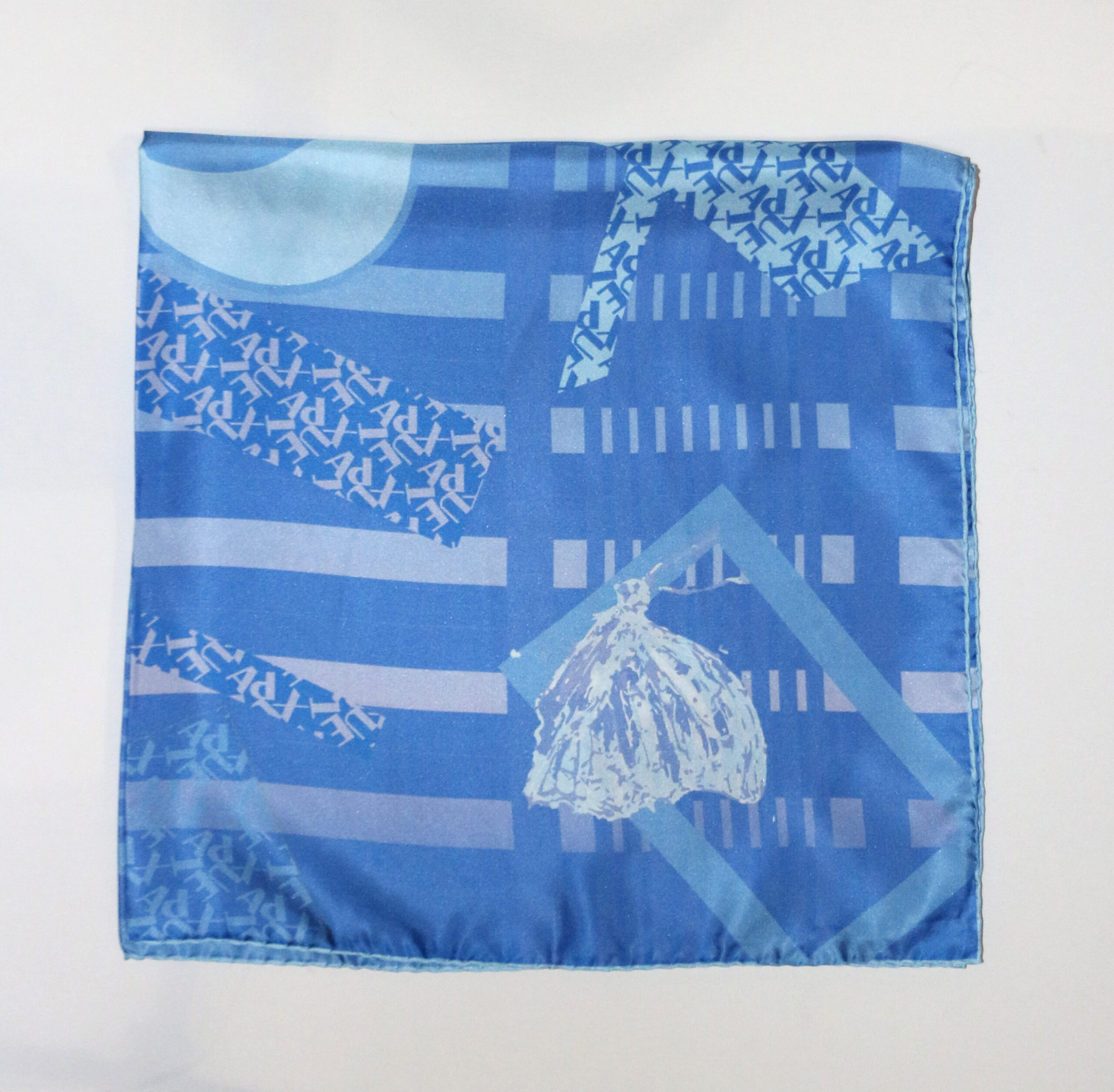 Silk Scarf "Ode to Puteaux": stripes blue - Image 5