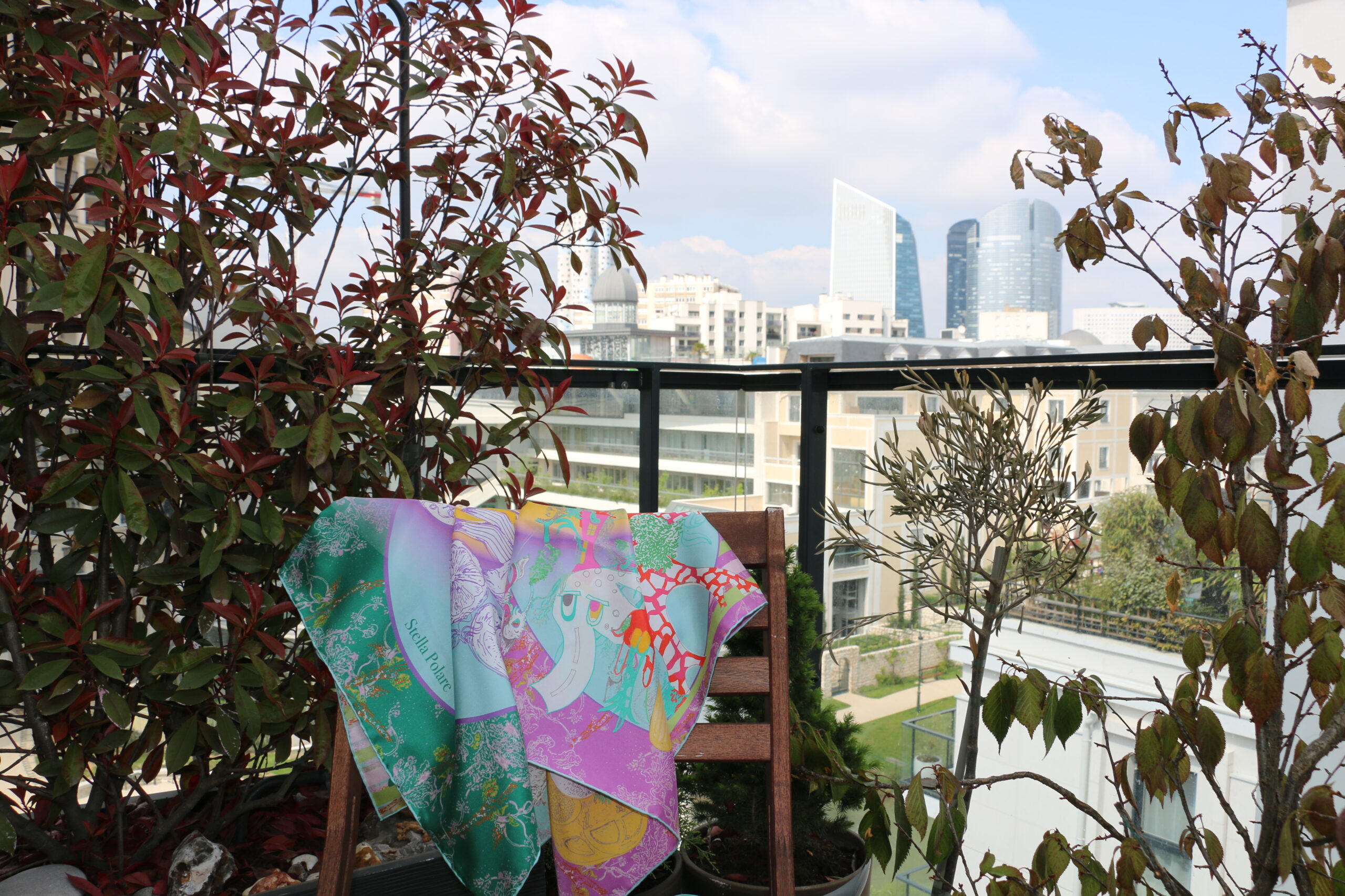 Silk Scarves "Minotaure in Arles" violet by Stella Polare - Image 12