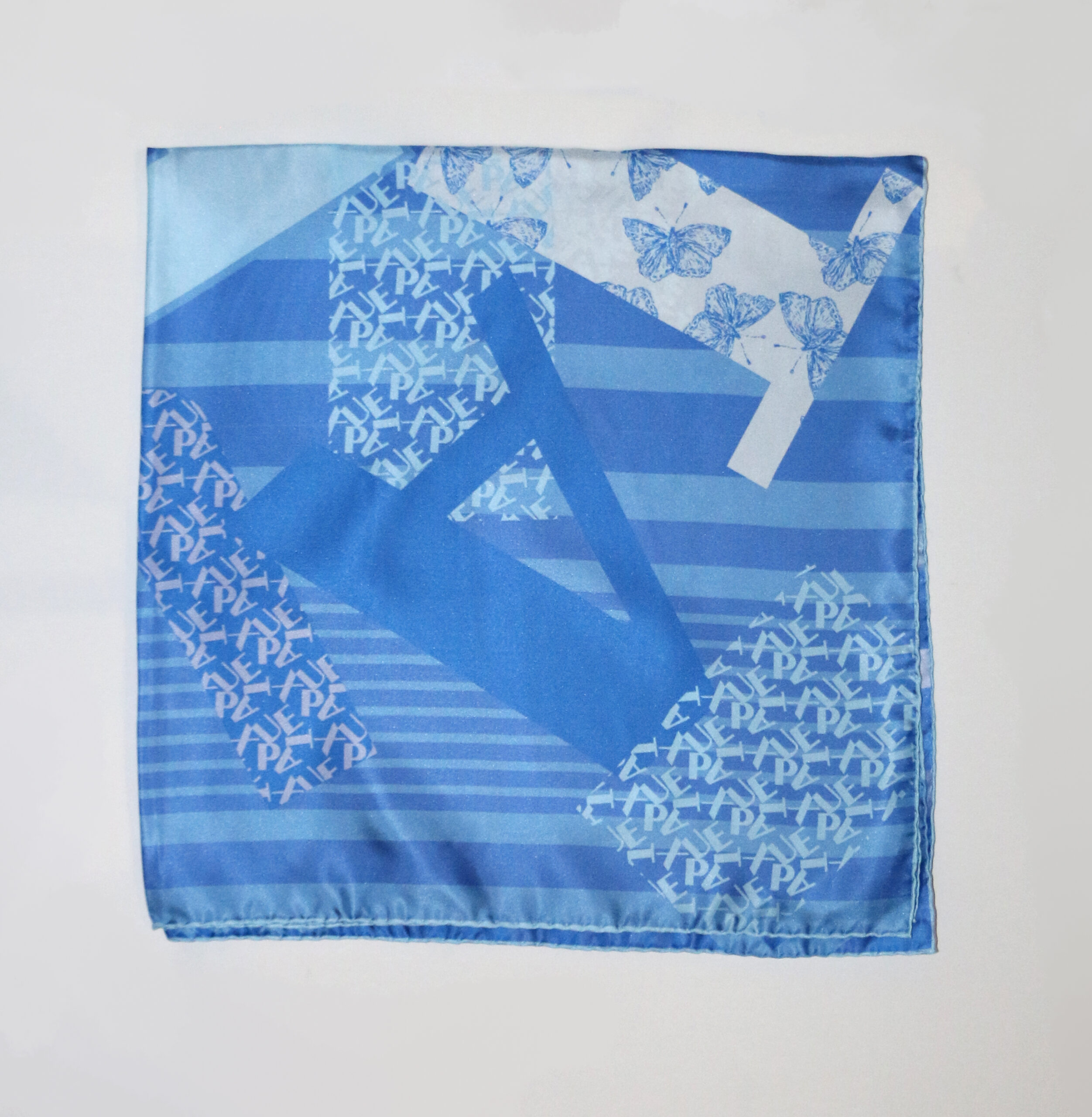 Silk Scarf "Ode to Puteaux": stripes blue - Image 3