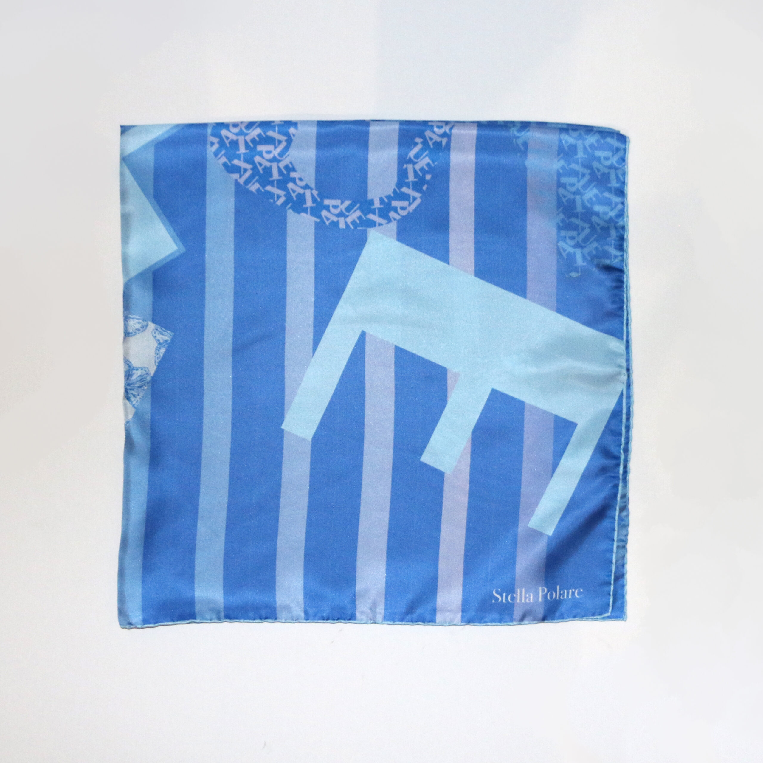 Silk Scarf "Ode to Puteaux": stripes blue - Image 2