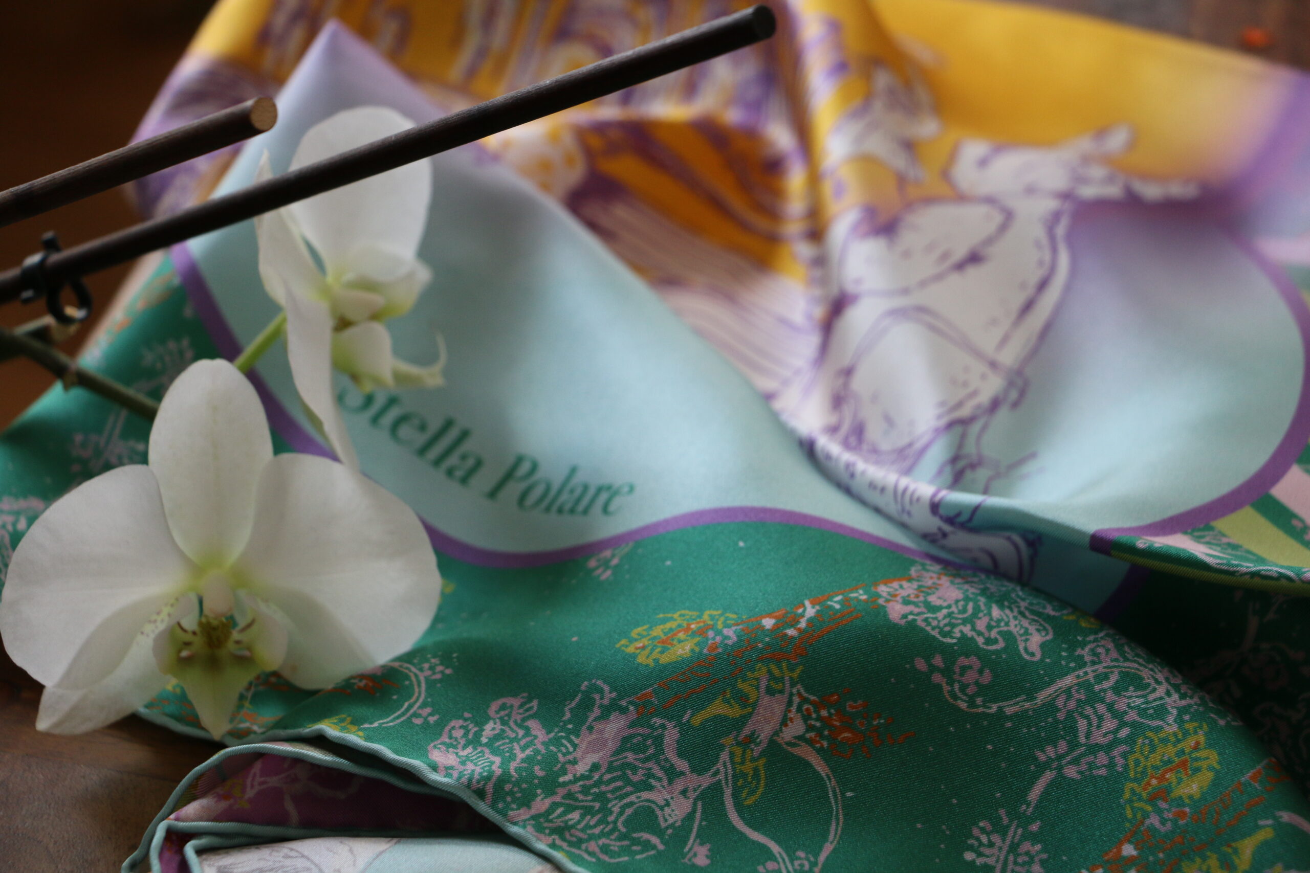 Silk Scarves "Minotaure in Arles" violet by Stella Polare - Image 13