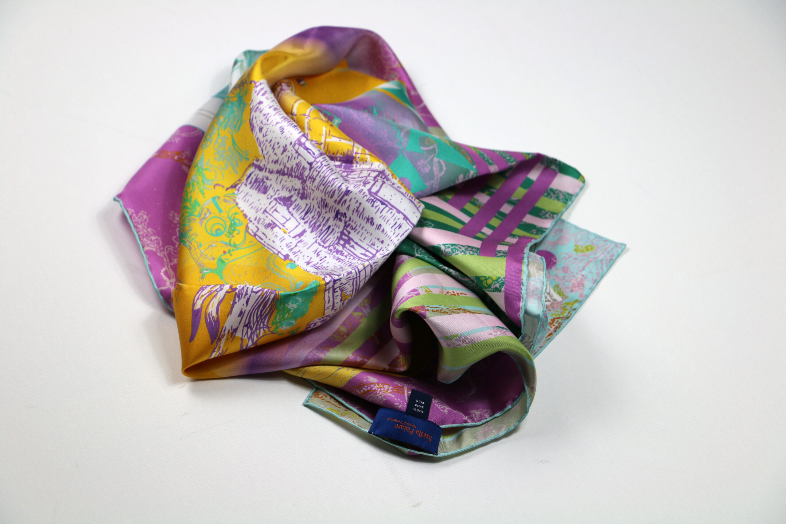 Silk Scarves "Minotaure in Arles" violet by Stella Polare - Image 7
