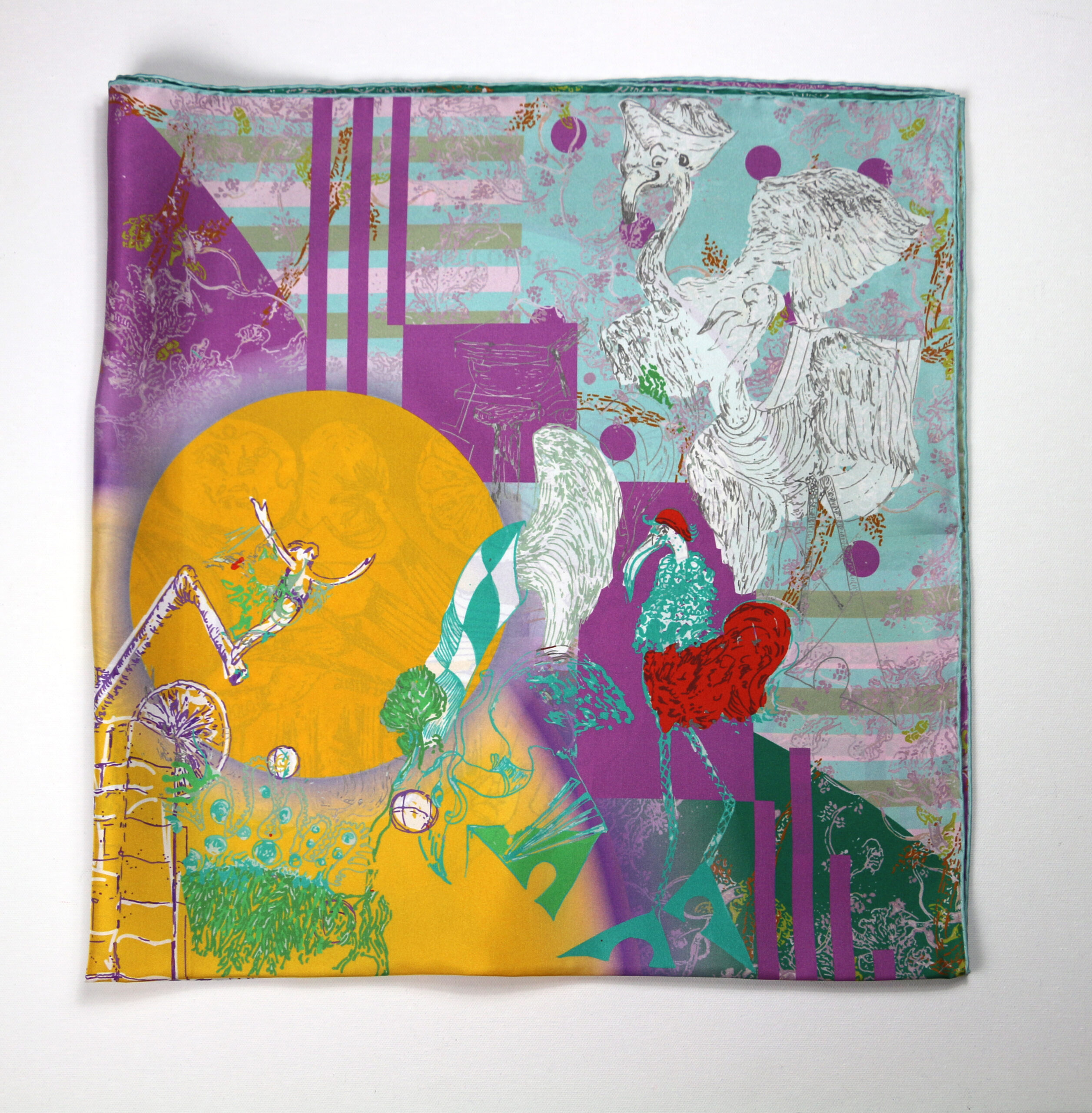 Silk Scarves "Minotaure in Arles" violet by Stella Polare - Image 2