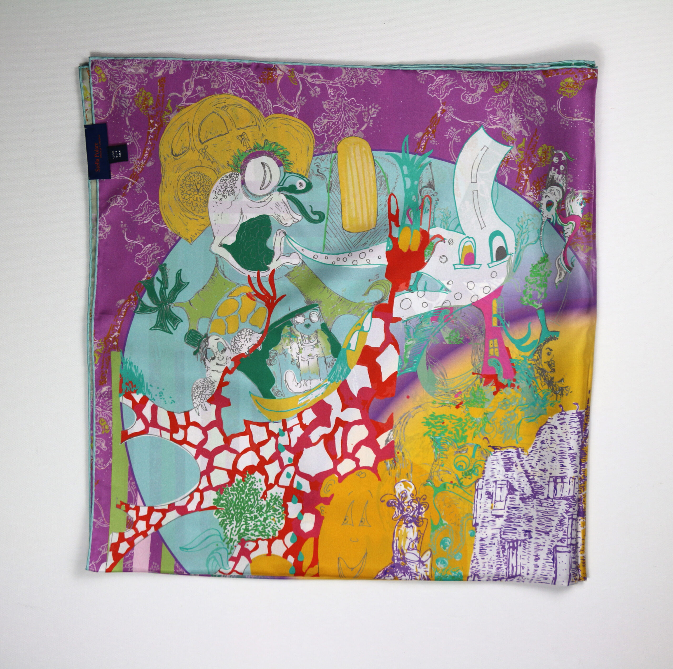 Silk Scarves "Minotaure in Arles" violet by Stella Polare - Image 3