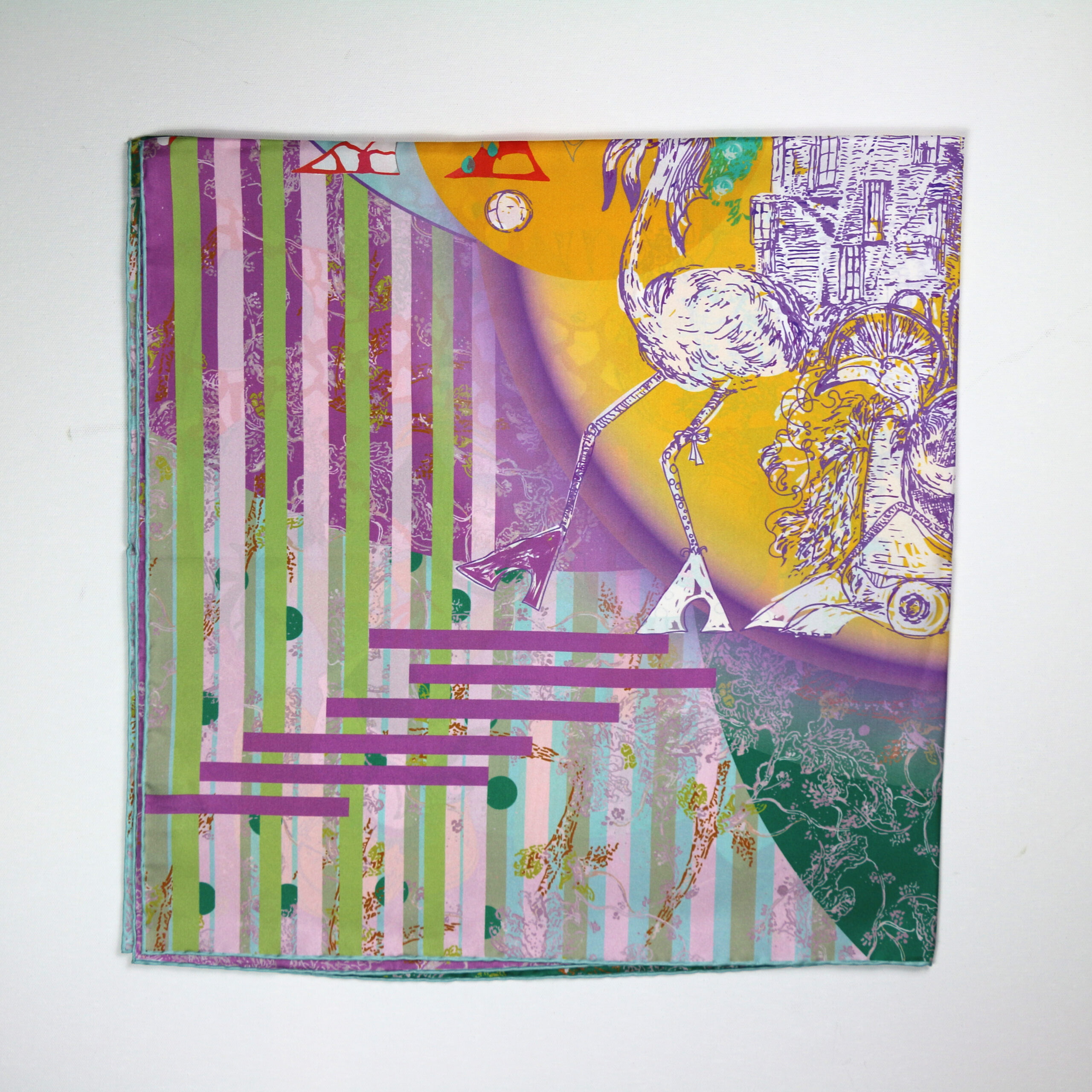 Silk Scarves "Minotaure in Arles" violet by Stella Polare - Image 4