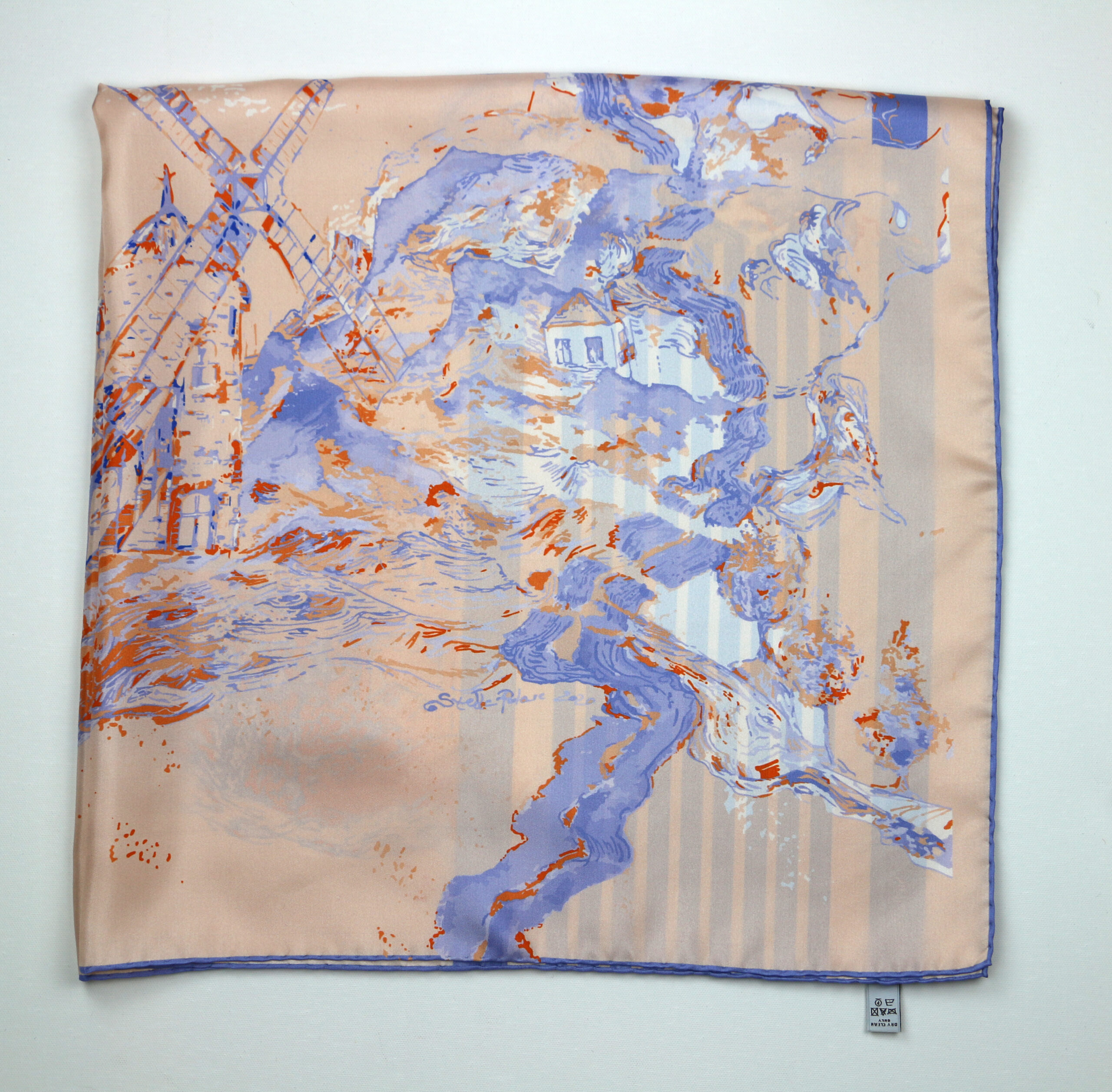 Peach Silk Scarf "Ode to Puteaux" : limited edition of 50 scarves - Image 5