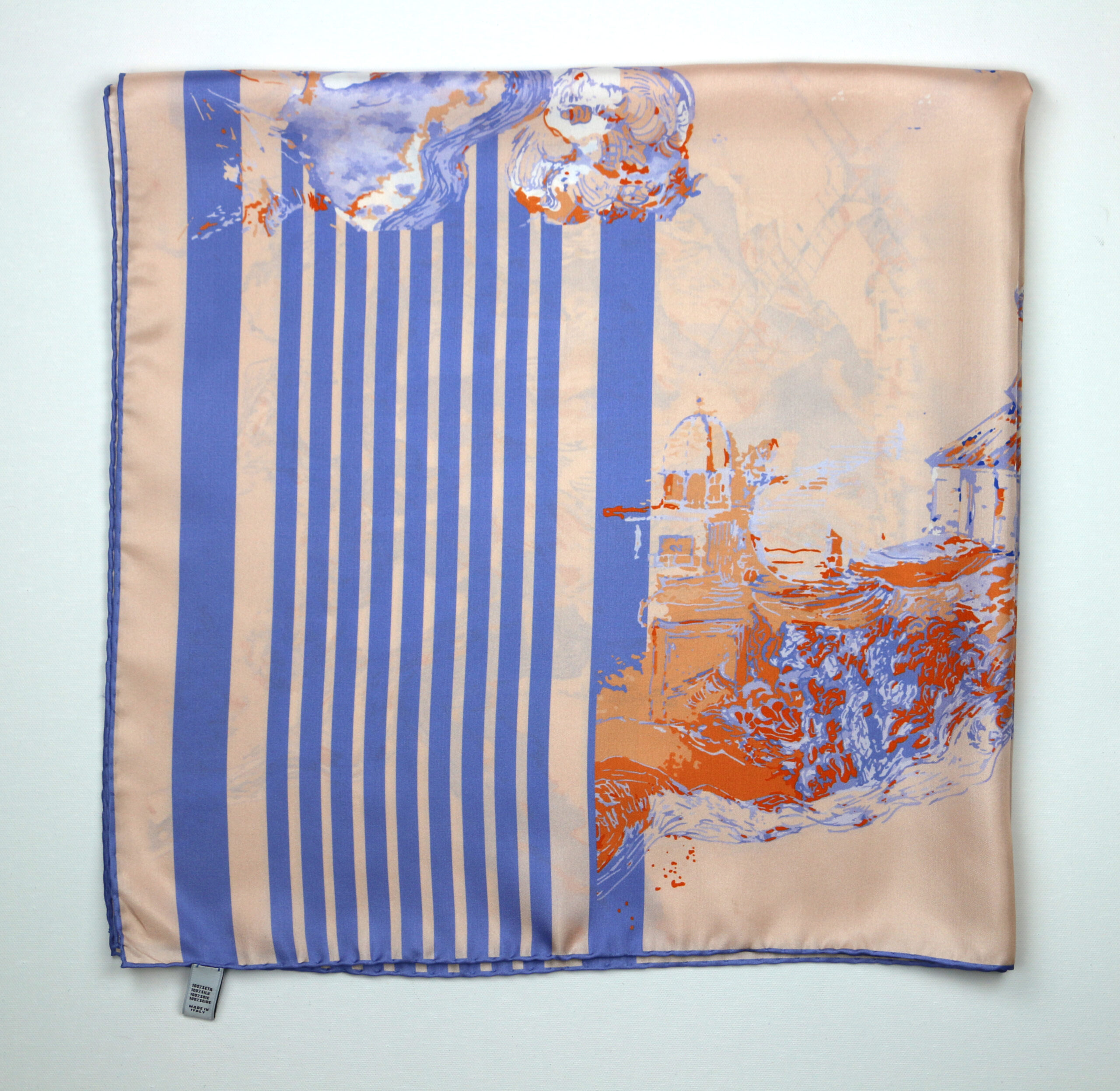 Peach Silk Scarf "Ode to Puteaux" : limited edition of 50 scarves - Image 6