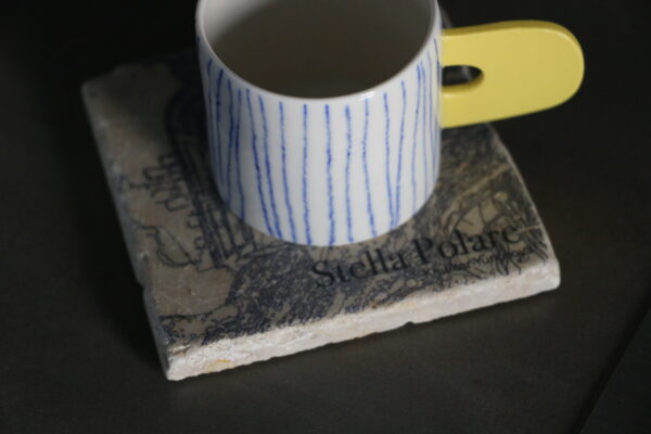 Marble coaster "Joy of open mindneess", drawing on marble by Stella Polare – Image 9
