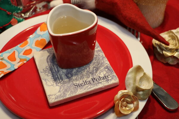 Marble coaster "Joy of open mindneess", drawing on marble by Stella Polare – Image 17
