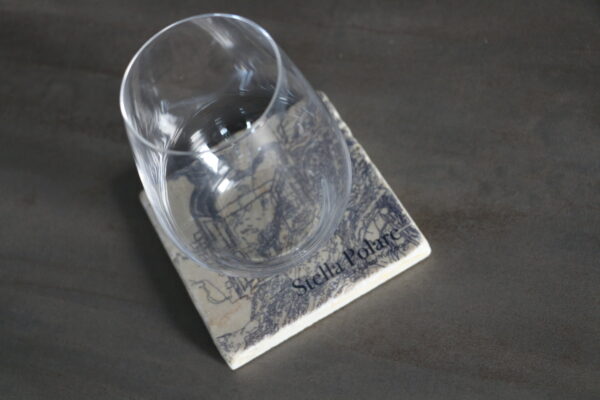 Marble coaster "Joy of open mindneess", drawing on marble by Stella Polare – Image 7