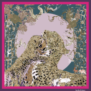 Leopard Magenta Kaki by Stella Polare Artist