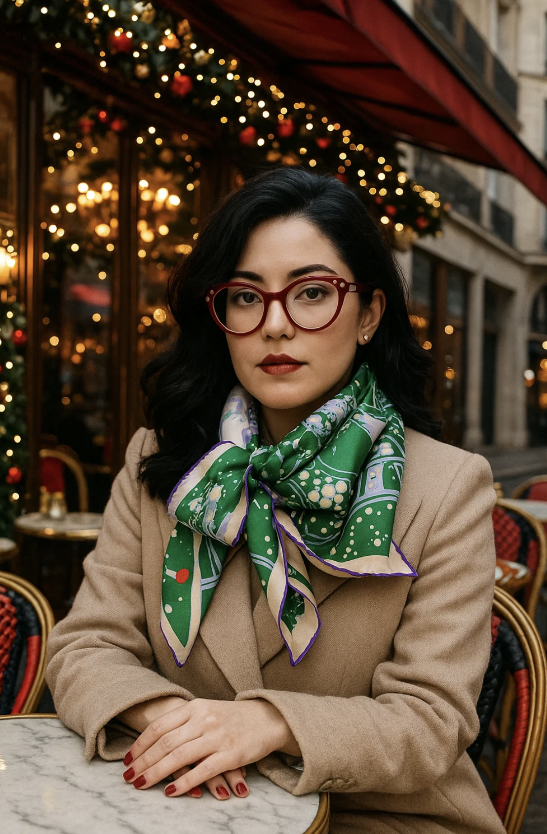 Silk Scarf "Lungs" : green – Image 15