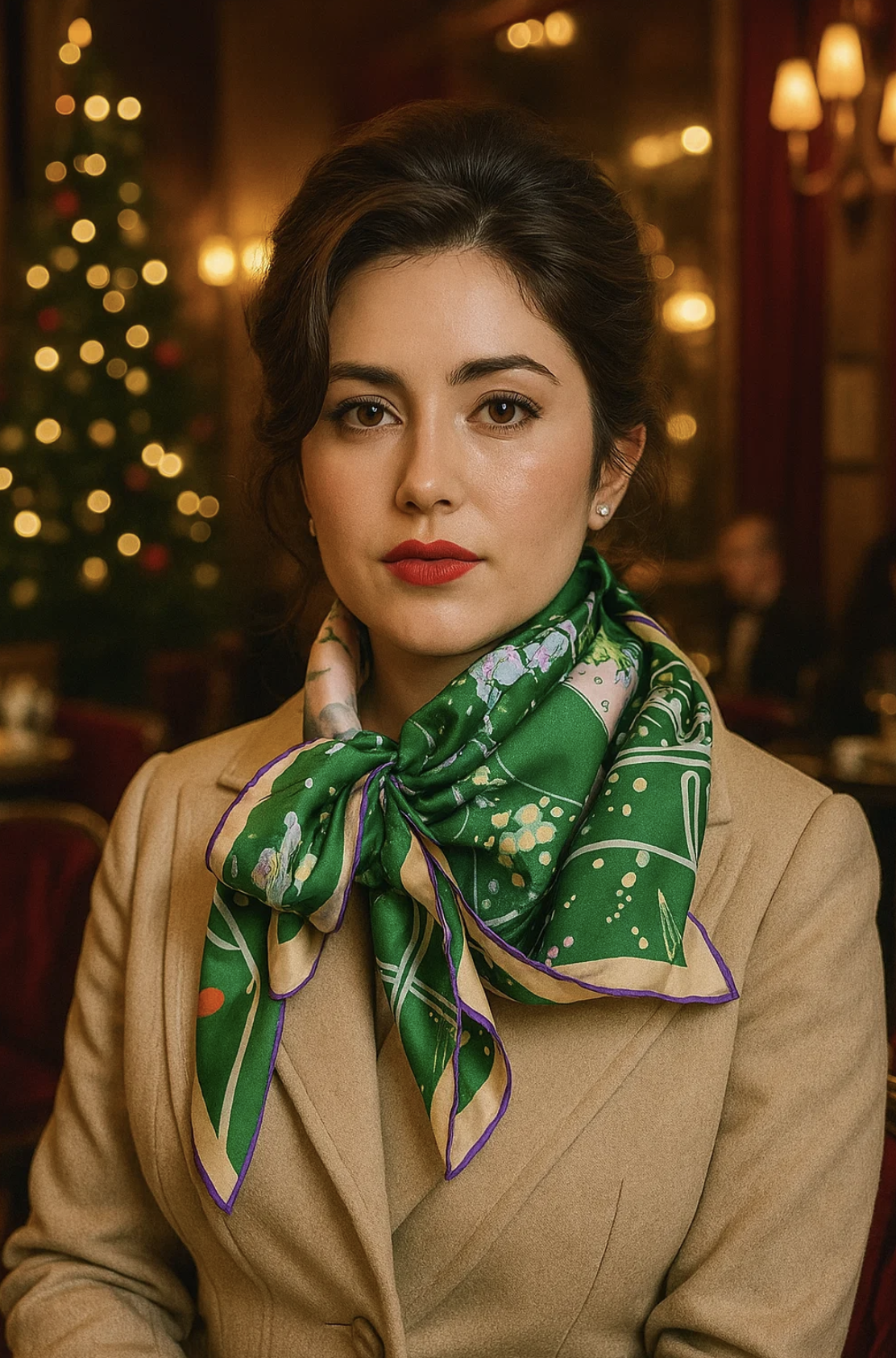 Silk Scarf "Lungs" : green – Image 9