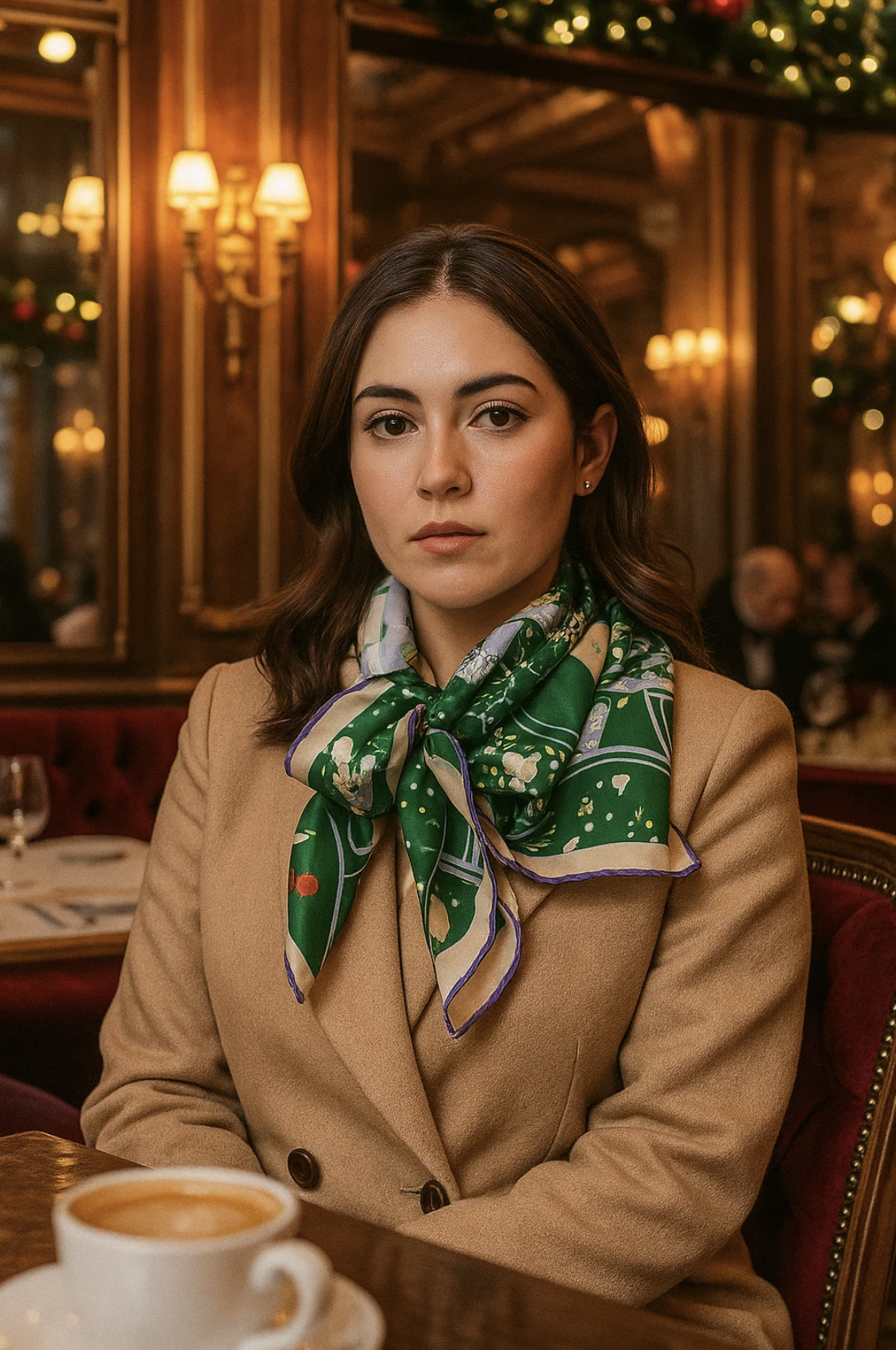 Silk Scarf "Lungs" : green – Image 8