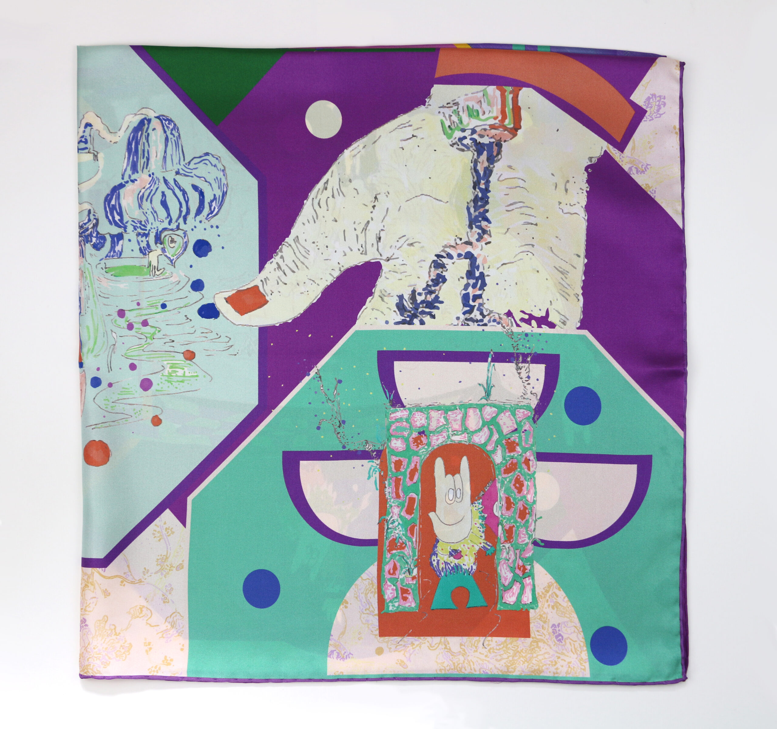 Silk Scarf "Minotaure space N12" ref couleur 4 by Stella Polare - Image 5