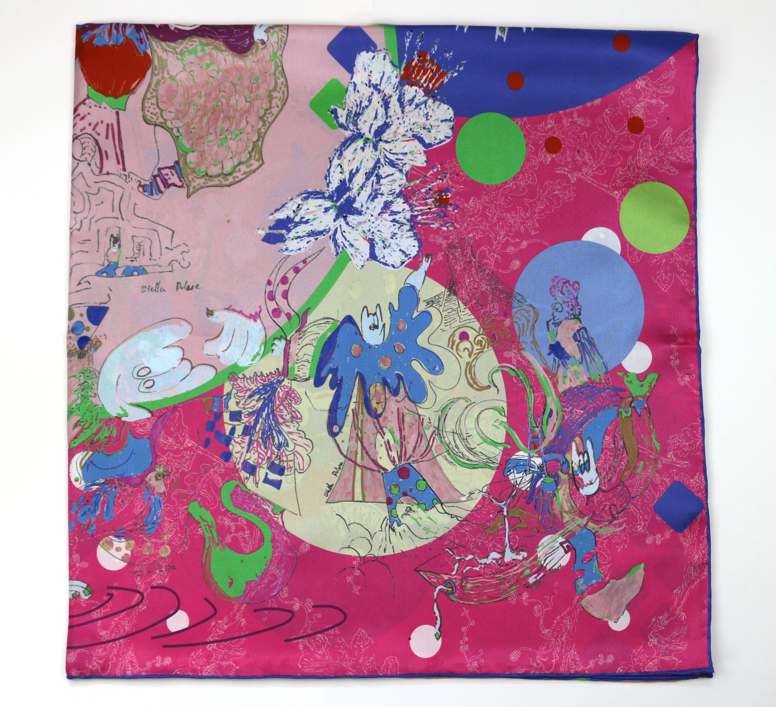 Silk Scarf "Minotaure space N15" couleur rose et violet by Stella Polare - Image 6