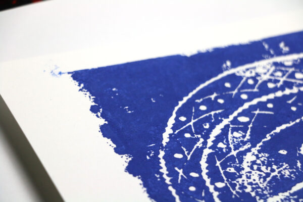 Minotaure and Snake : blue: linogravure – Image 5