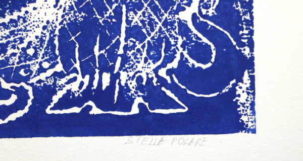 Minotaure and Snake : blue: linogravure – Image 2