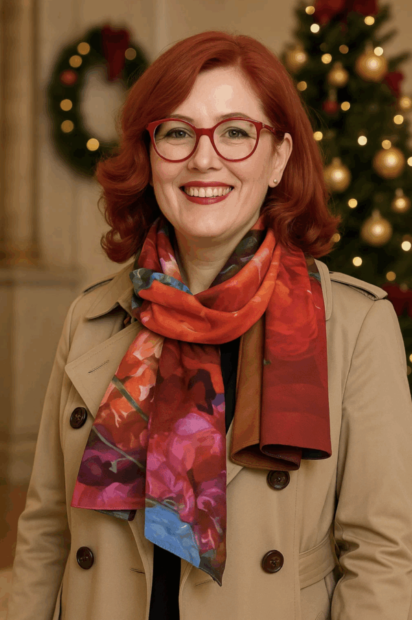 Viscose Scarf "Coquelicots 4" : collection "Day dreamer" – Image 3