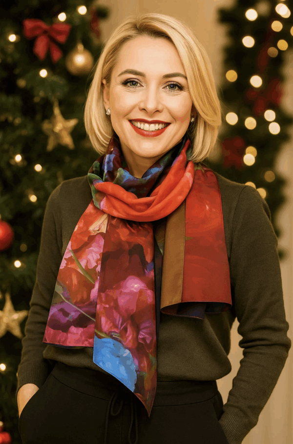 Viscose Scarf "Coquelicots 4" : collection "Day dreamer" – Image 4