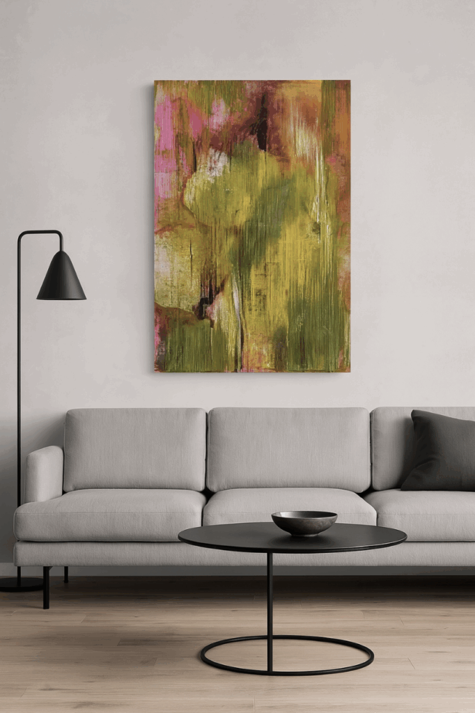 Peinture Stella Polare – œuvre contemporaine poétique dans un intérieur