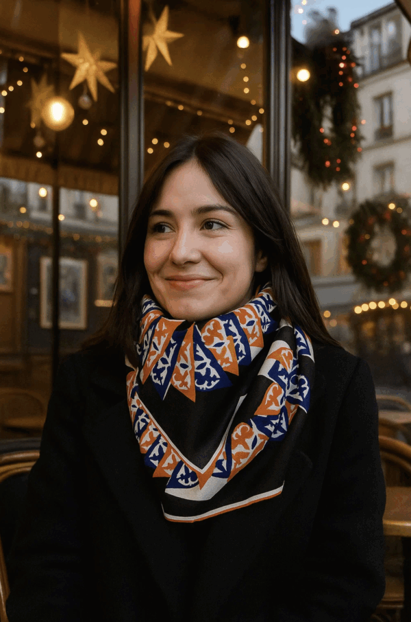 Hospitalité black/ "Silk Road" series: silk scarf – Image 4