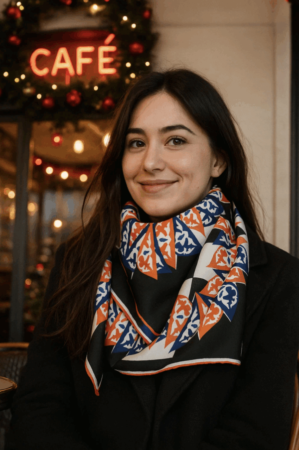 Hospitalité black/ "Silk Road" series: silk scarf – Image 5