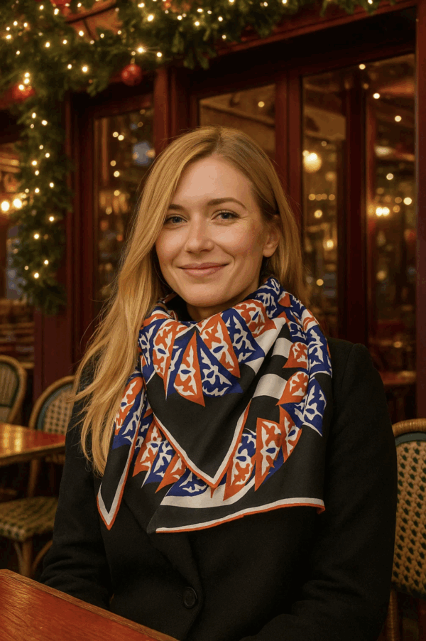 Hospitalité black/ "Silk Road" series: silk scarf – Image 6