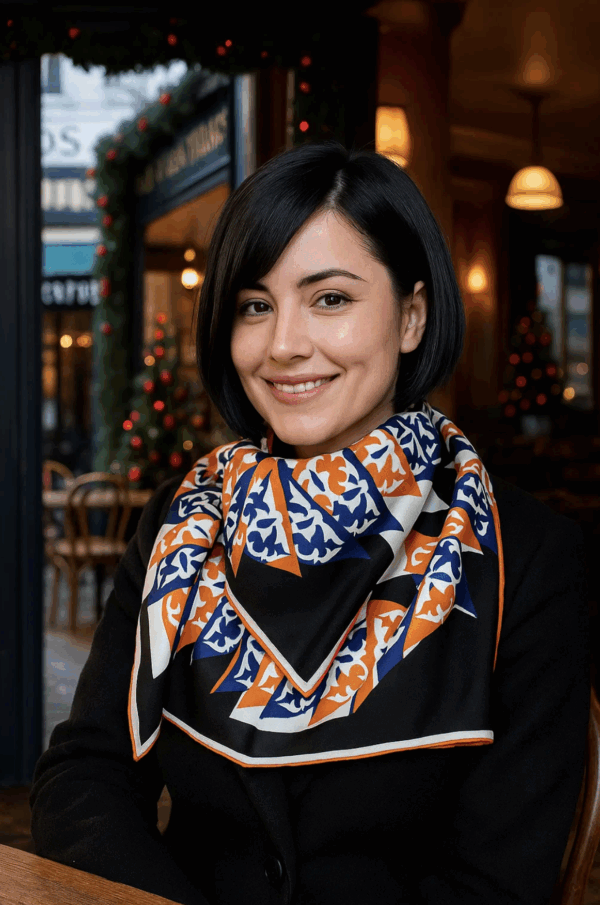 Hospitalité black/ "Silk Road" series: silk scarf – Image 7
