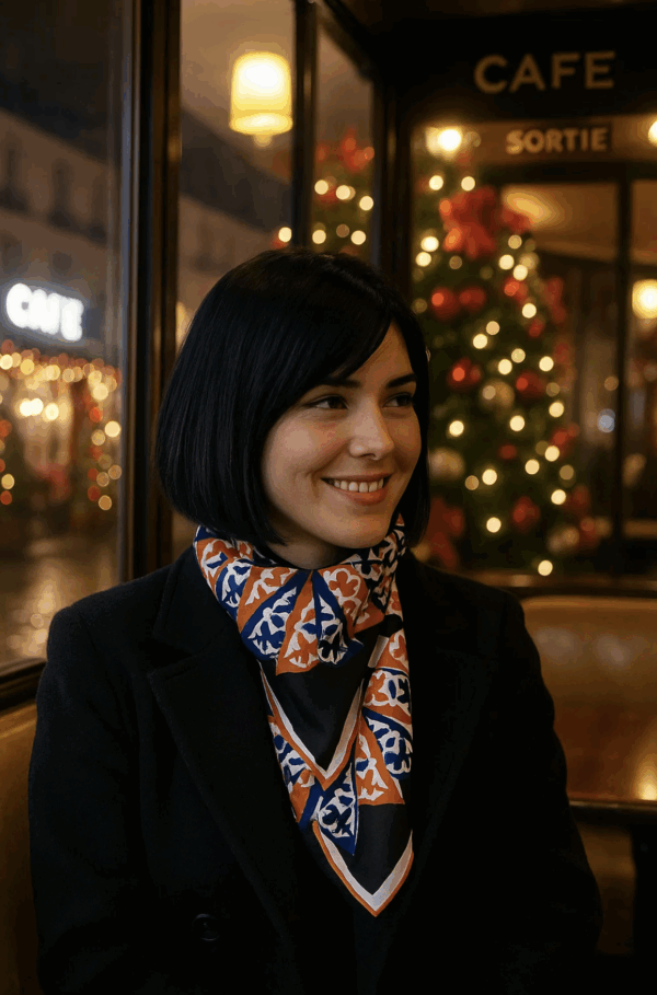 Hospitalité black/ "Silk Road" series: silk scarf – Image 8