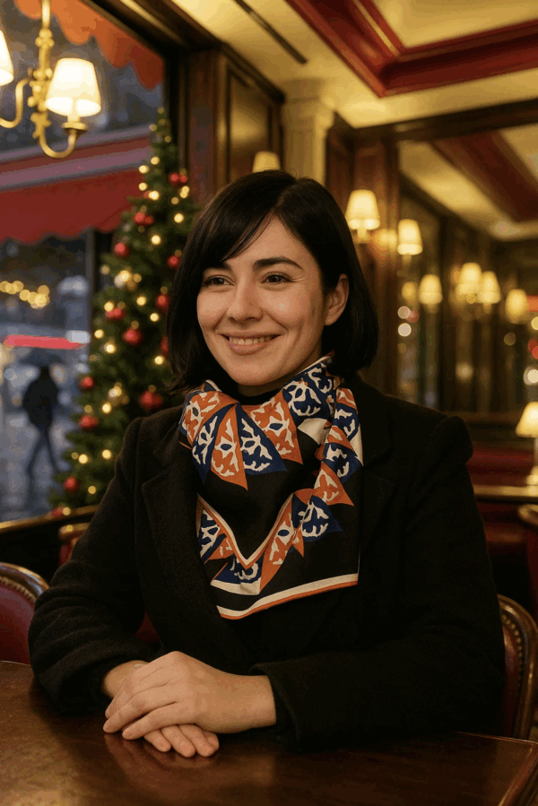 Hospitalité black/ "Silk Road" series: silk scarf – Image 9