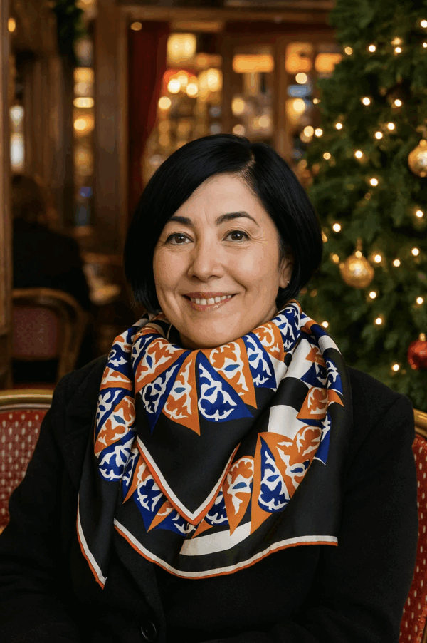 Hospitalité black/ "Silk Road" series: silk scarf – Image 14