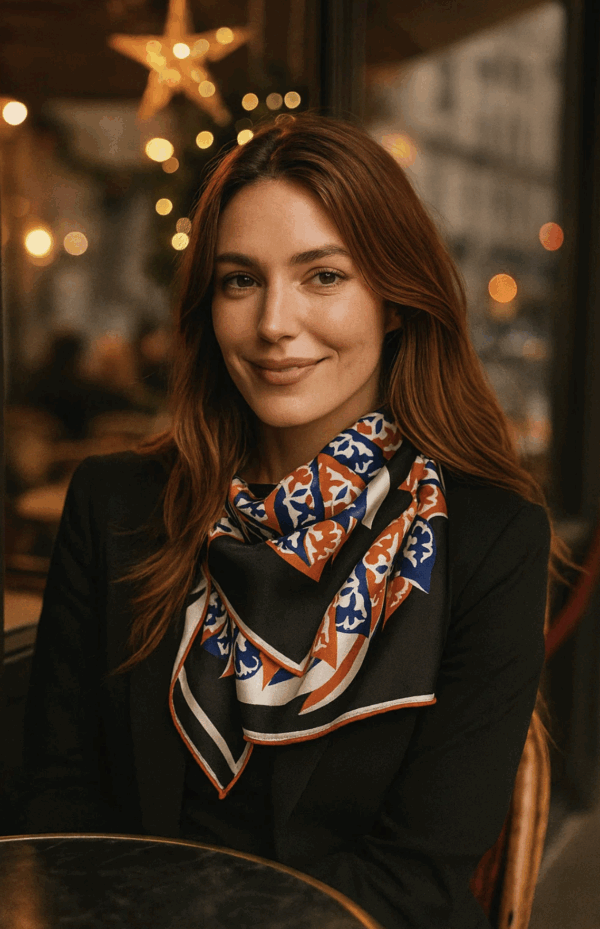 Hospitalité black/ "Silk Road" series: silk scarf – Image 24