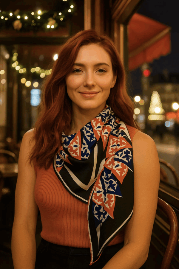 Hospitalité black/ "Silk Road" series: silk scarf – Image 22